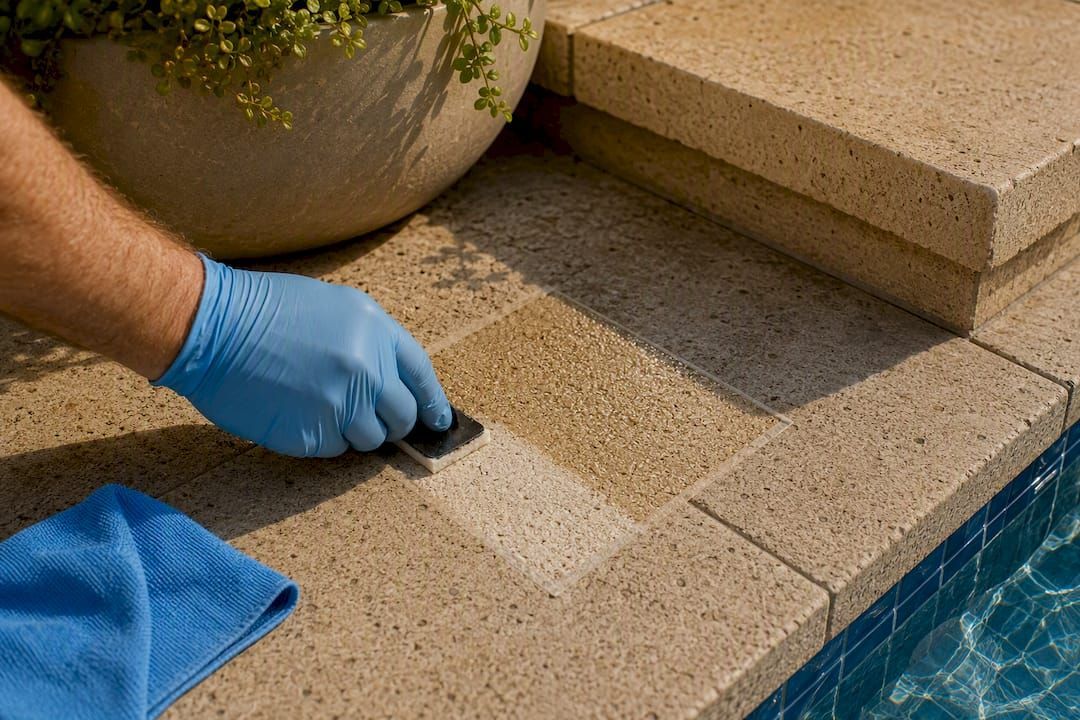 Slippery pool deck