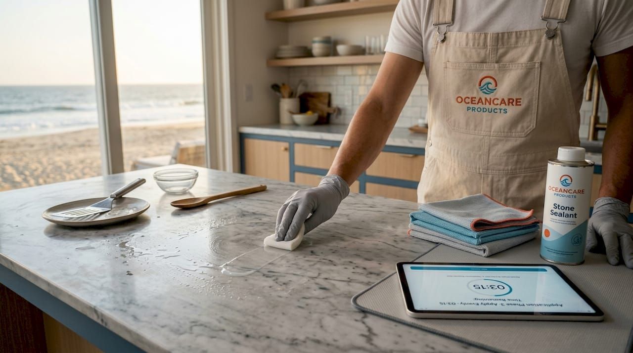 Sustainable stone floor care routine