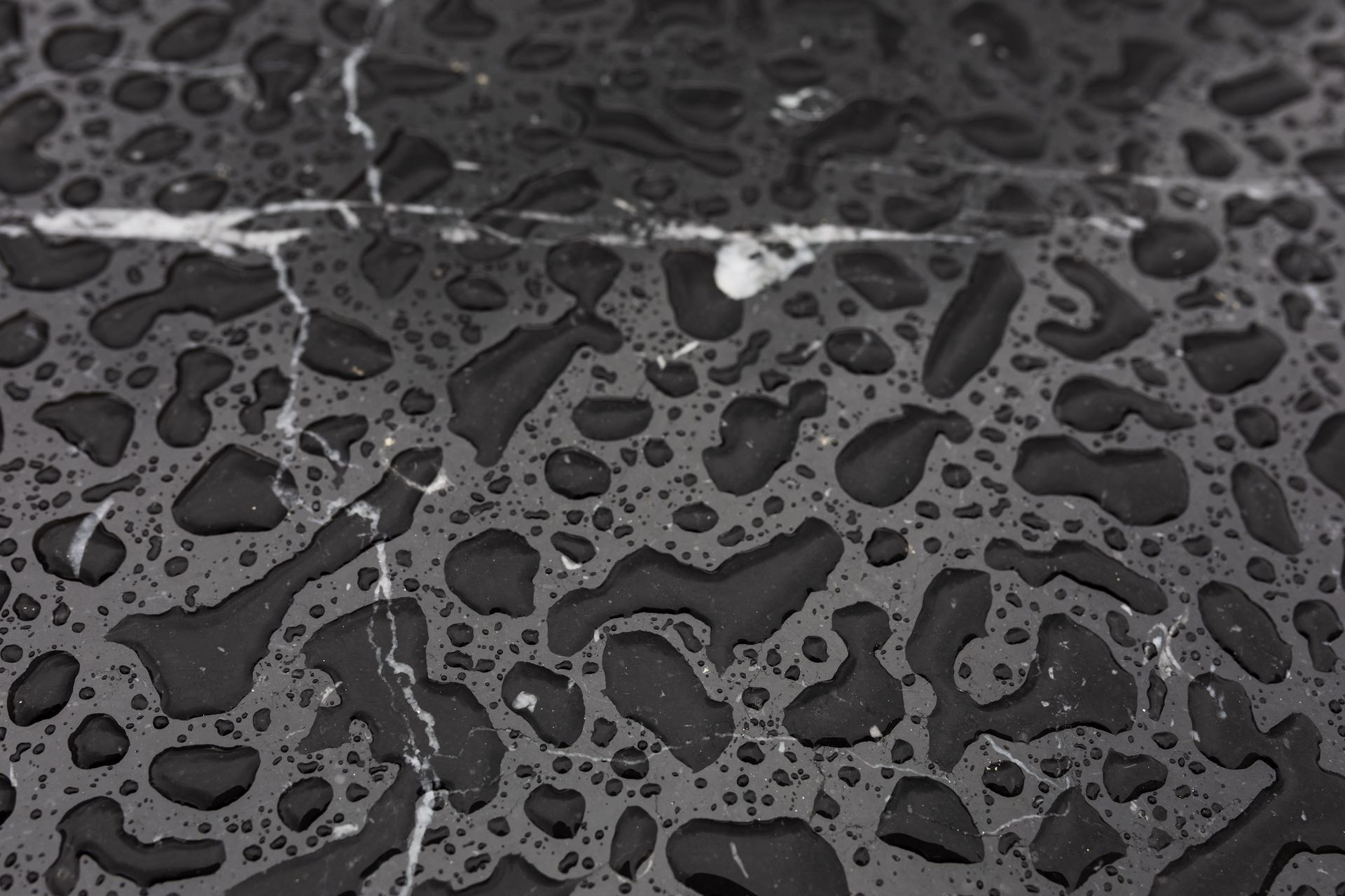 Testing stone sealer with a water drop