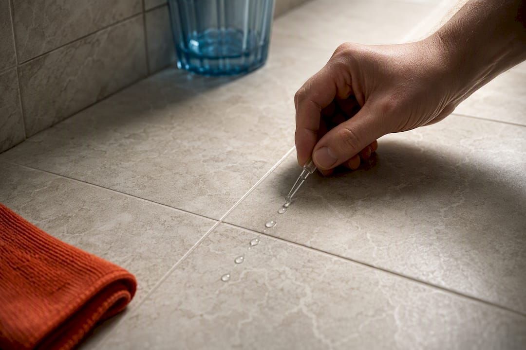 Water bead test on sealed grout