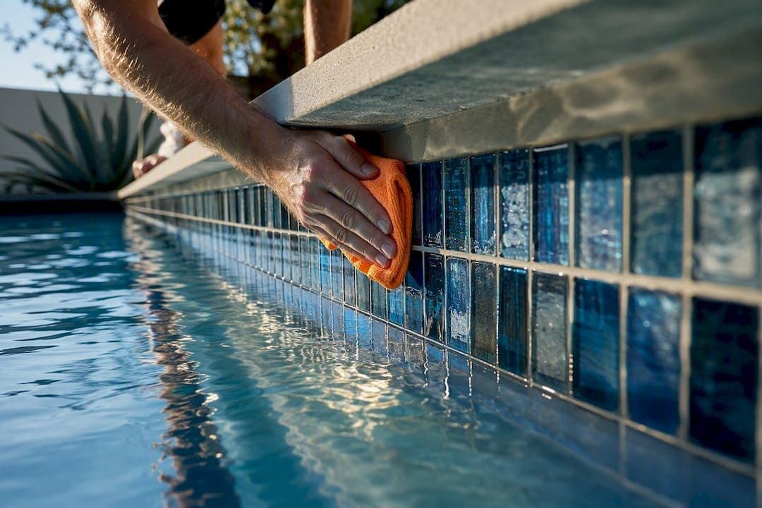 how to clean glass pool tile