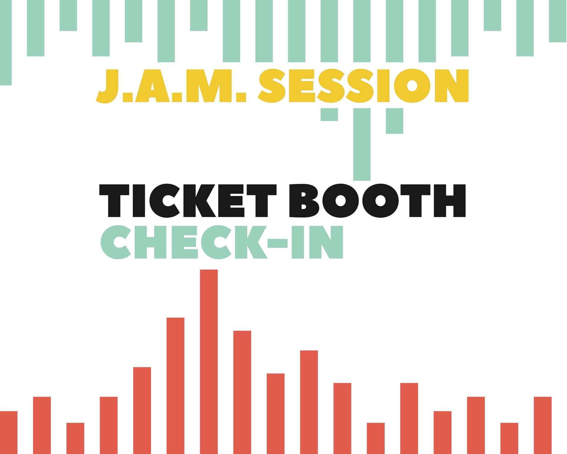 A ticket booth for j.a.m. session check-in