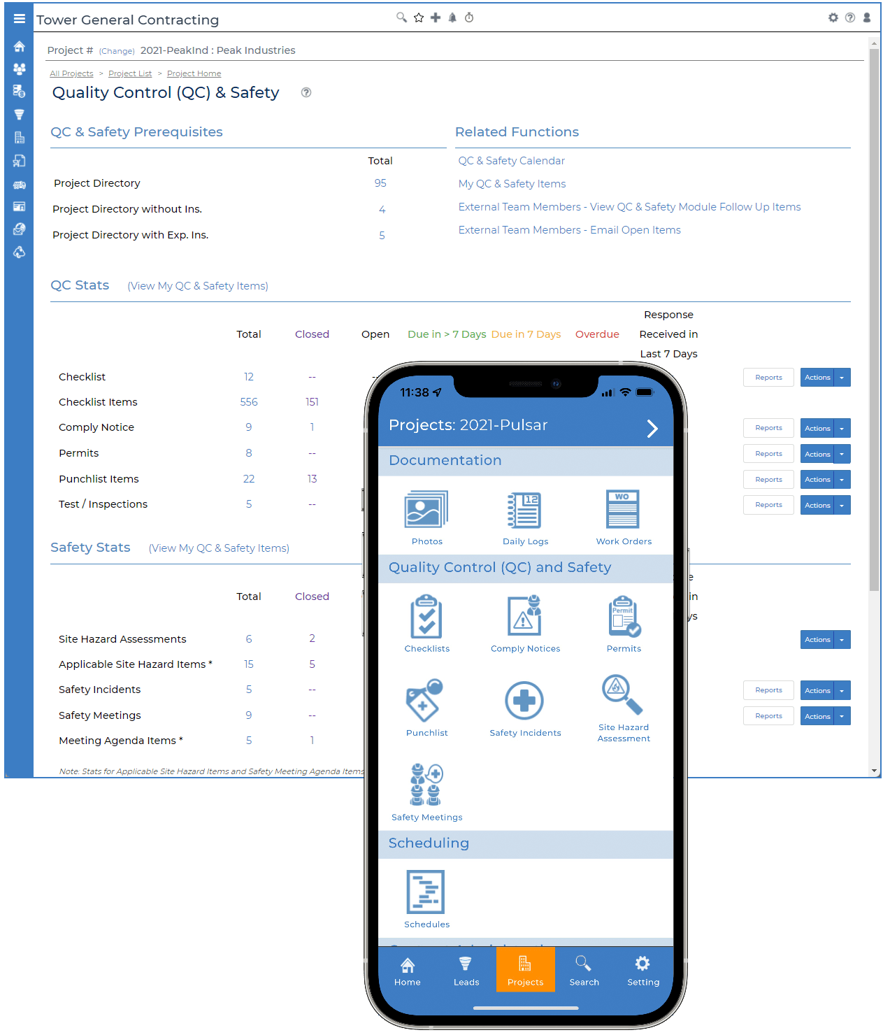 Construction Quality Control (QC) and Safety Software Corecon