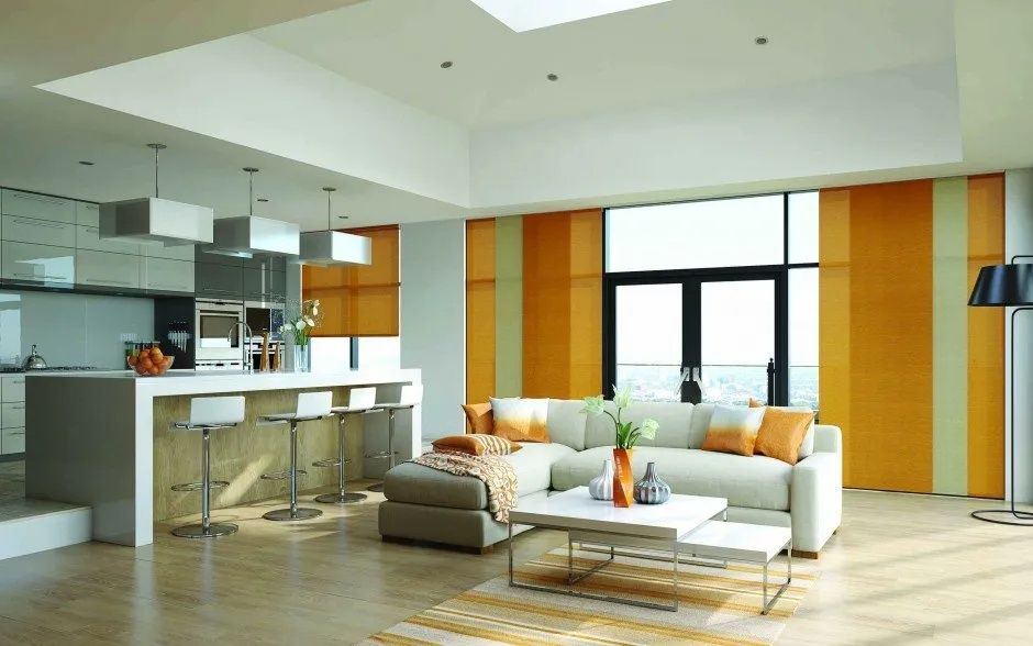 A Living Room With a Couch and a Coffee Table — Lismore Curtains & Blinds In Lismore, NSW