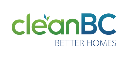 The logo for cleanbc better homes is green and blue.