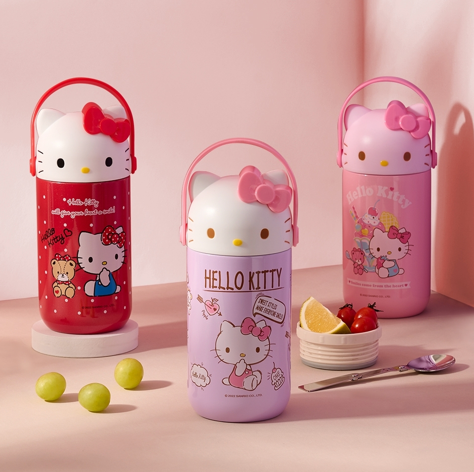 正版授權?【Hello Kitty】造型真空食物燜燒罐 500ml