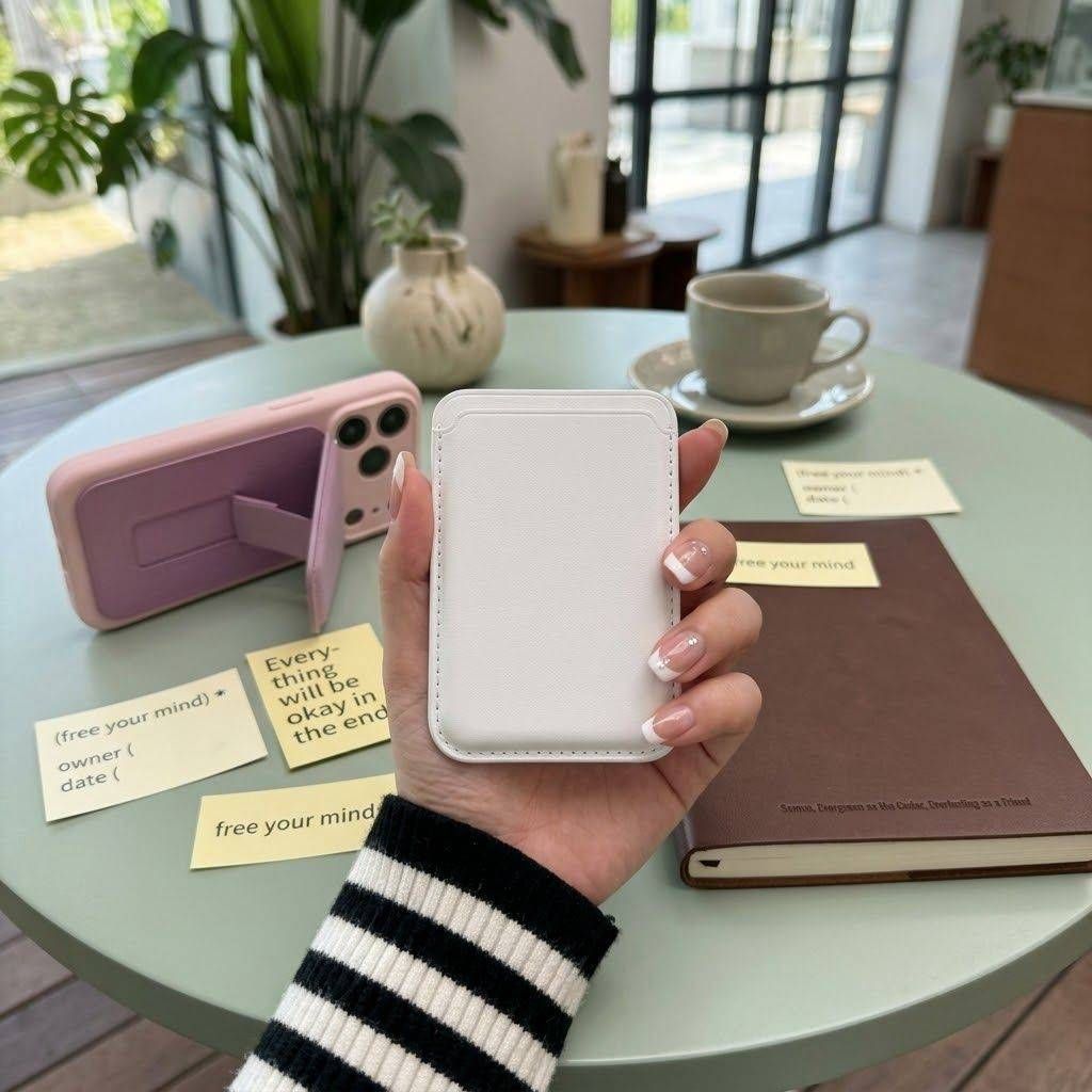 MagSafe磁吸手機卡包支架✨️ 折疊PU卡套手機支架|適用iPhone蘋果系列