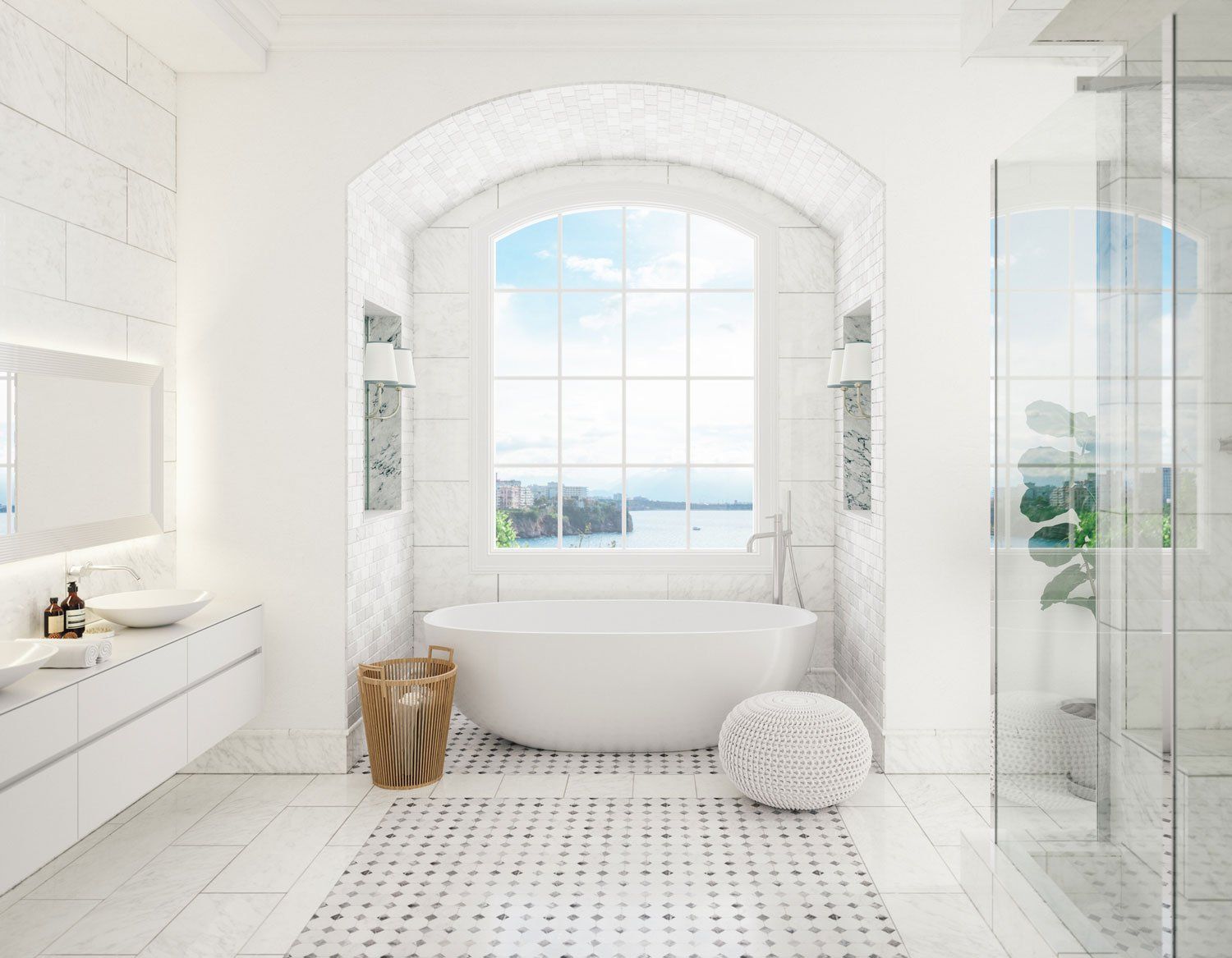 Elegant Bathroom — Ashton, MD — Uneeda Plumbing Bath Remodeling LLC