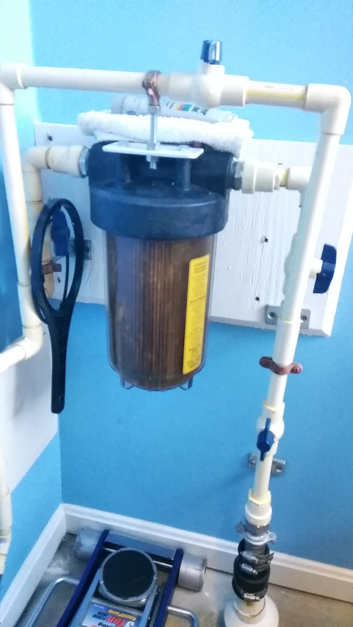 Water Filter Beside Water Heater — Ashton, MD — Uneeda Plumbing Bath Remodeling LLC Water Filter Beside Water Heater — Ashton, MD — Uneeda Plumbing Bath Remodeling LLC