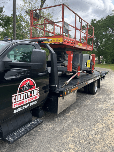 A tow truck from county line towing and recovery