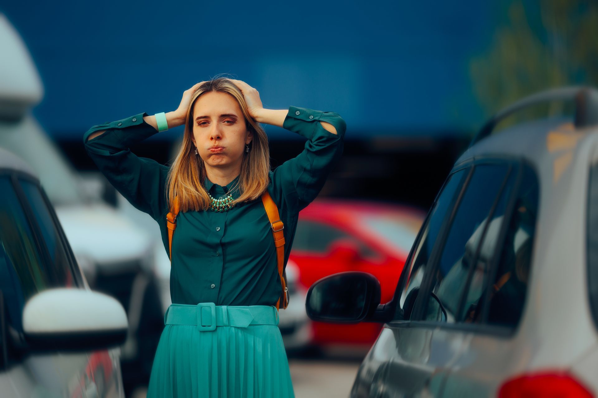 Woman locked out of her car, worried