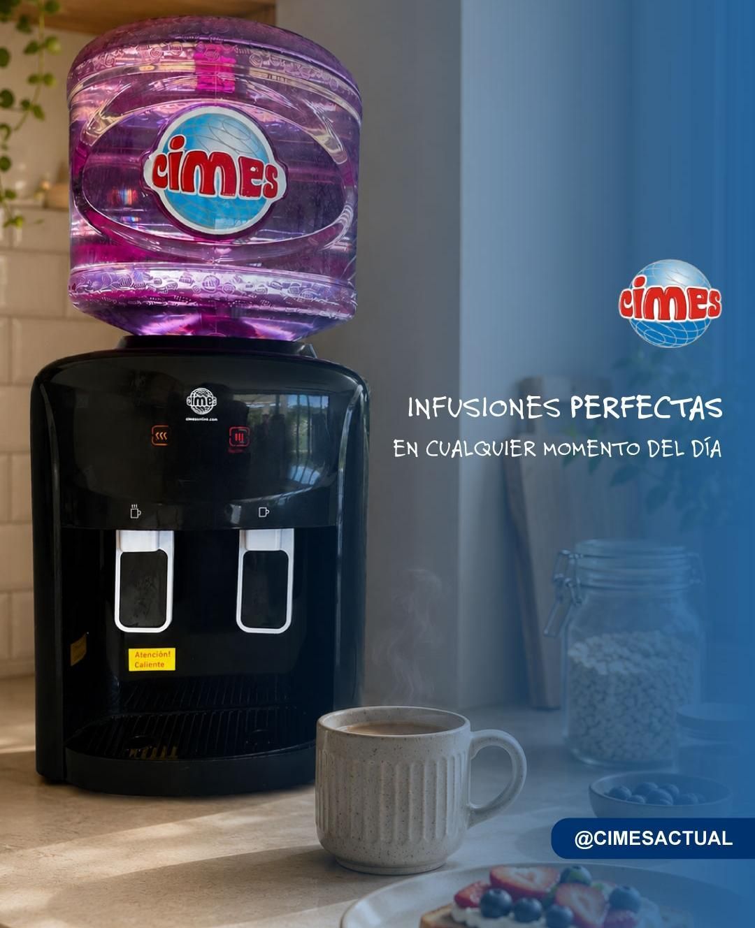 Dispensador de agua Cimes con botella