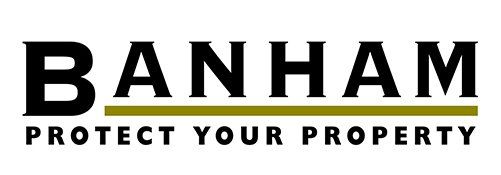 BANHAM logo with bold black text and tagline “PROTECT YOUR PROPERTY” in black on a white background