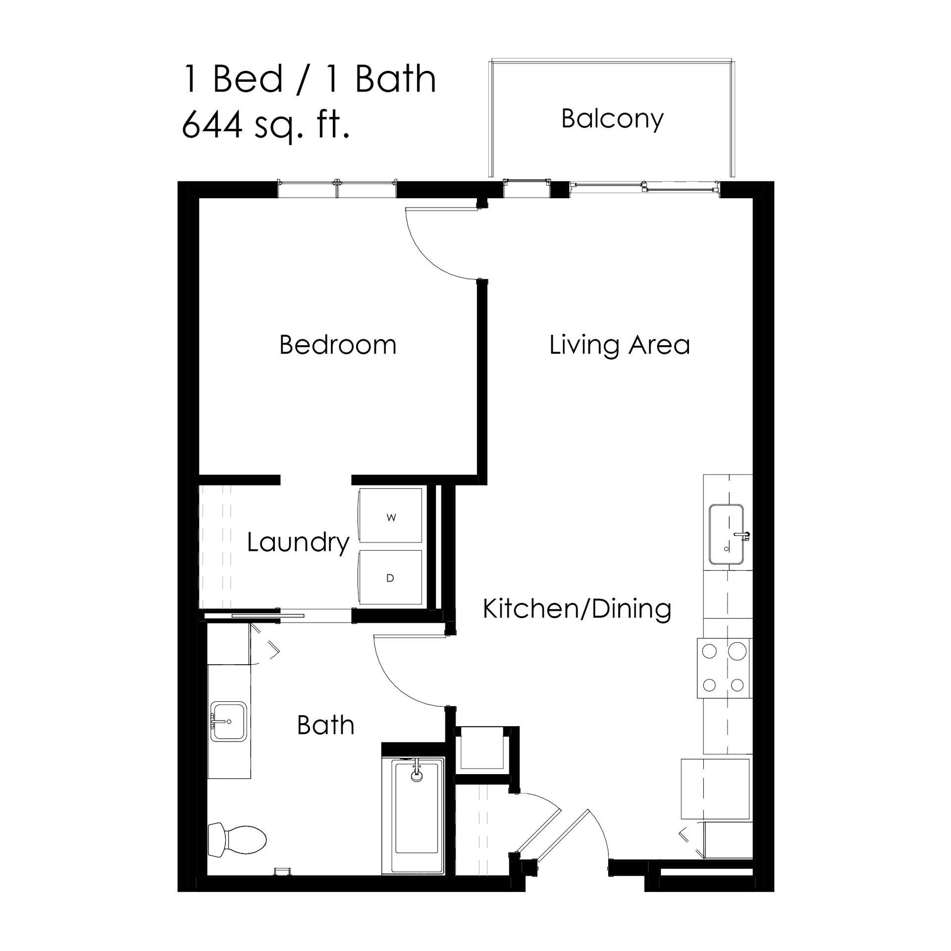 The Earl 1 Bed 1 Bath Bismarck Apartment