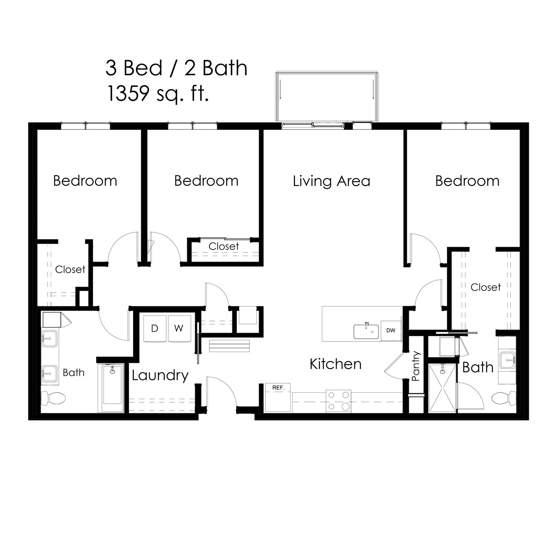 The Earl 3 Bed 2 Bath Bismarck Apartment