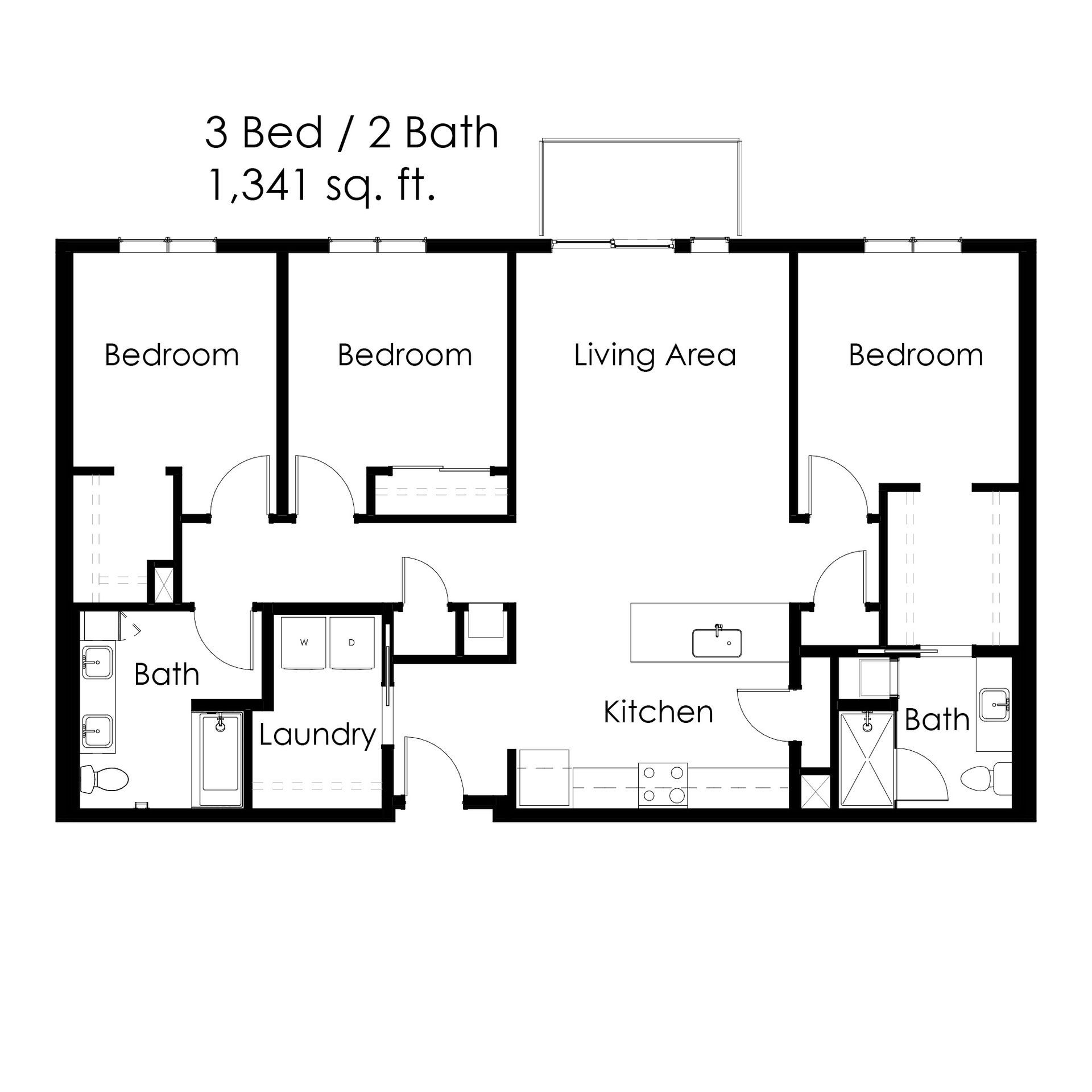 The Earl 3 Bed 2 Bath Bismarck Apartment