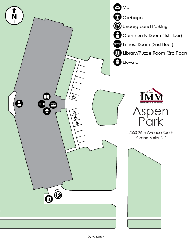 Property Map of Aspen Park Apartments at IMM Apartments in Grand Forks North Dakota
