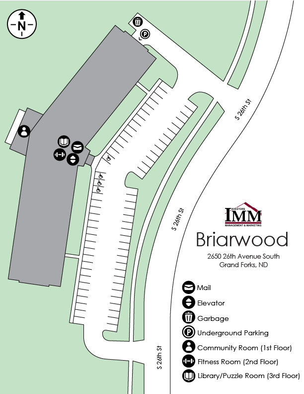 Briarwood Apartments Property Map at IMM Apartments in Grand Forks North Dakota