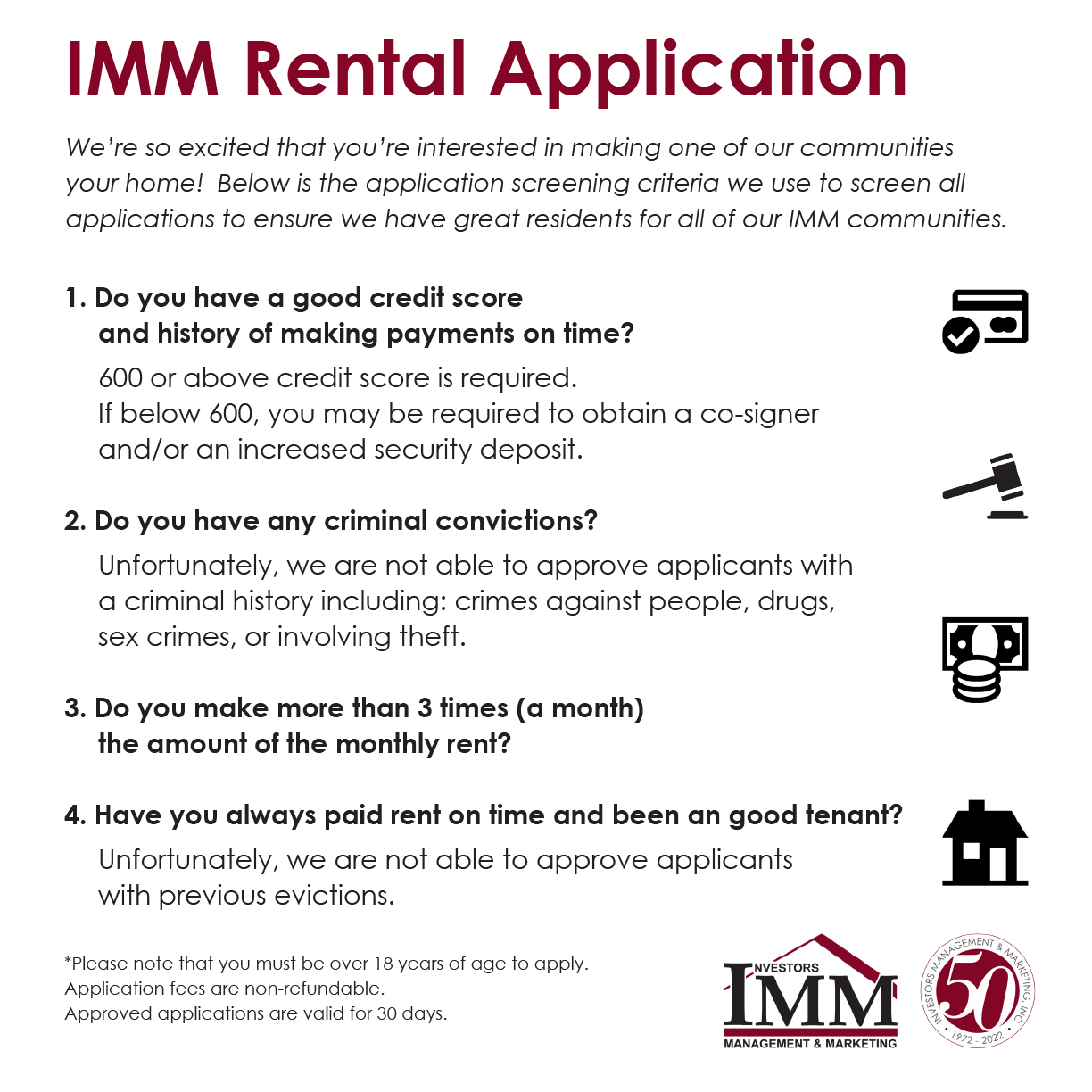IMM Apartments Rental Application