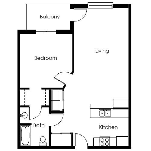 Maple Creek 1 Bed Apartment at IMM Apartments in Fargo North Dakota