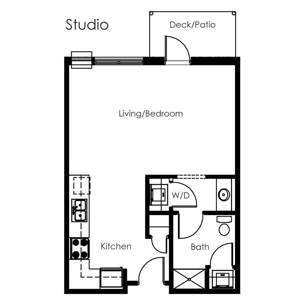 West Creek Studio 1 Bath Fargo Apartment