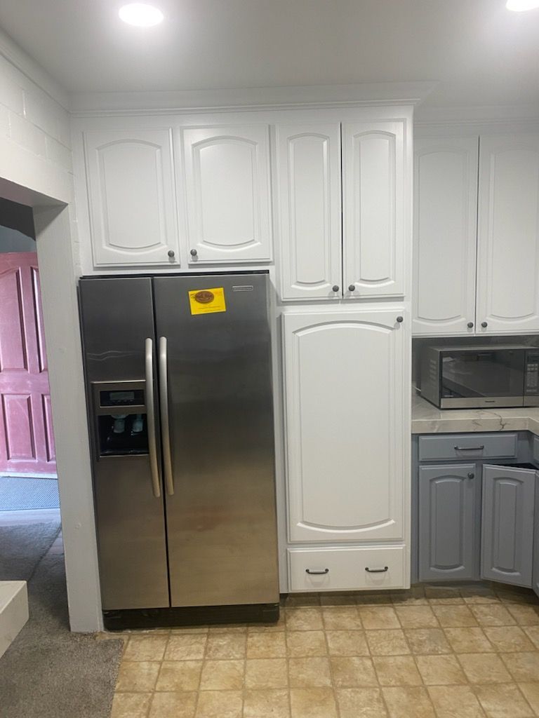 after kitchen cabinet refinish