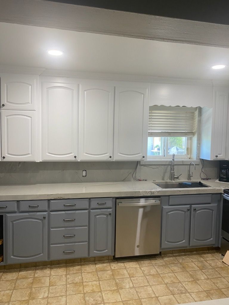 after kitchen cabinet refinish