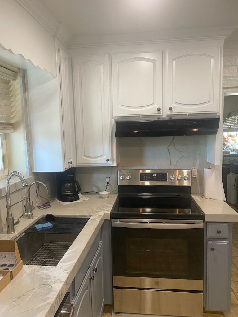 after kitchen cabinet refinish