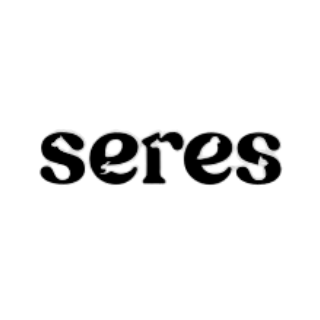 Texto estilizado em preto com a inscrição “seres” sobre fundo branco.