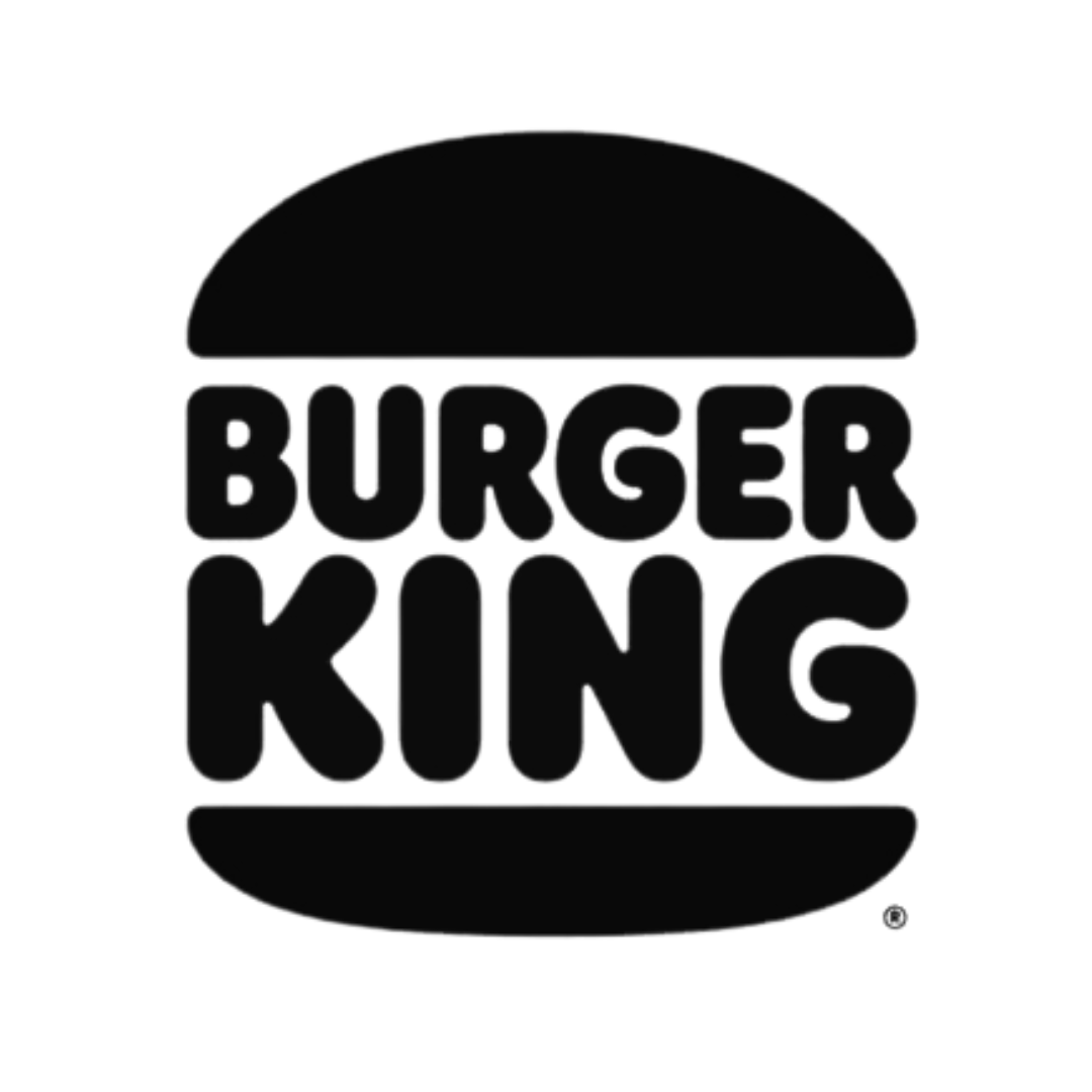 Logotipo preto do Burger King com texto estilizado dentro de um formato de hambúrguer.