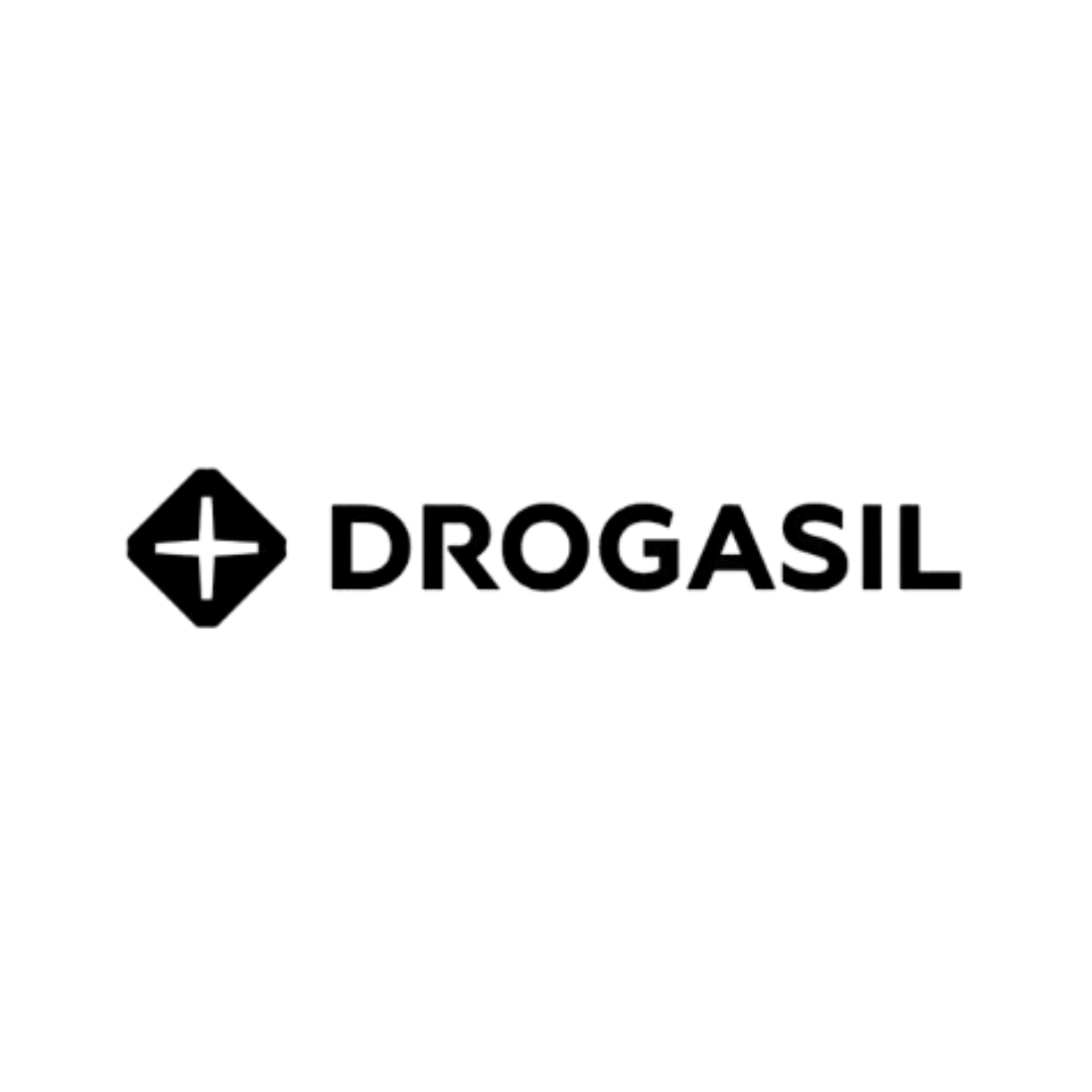 Logotipo da Drogasil em preto sobre fundo branco