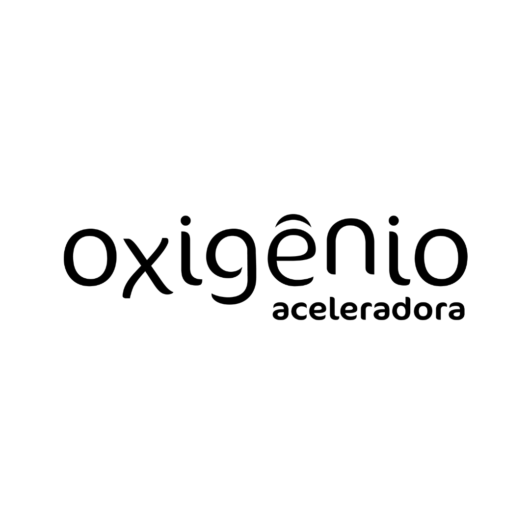 Oxigênio Aceleradora logo in black on a white background