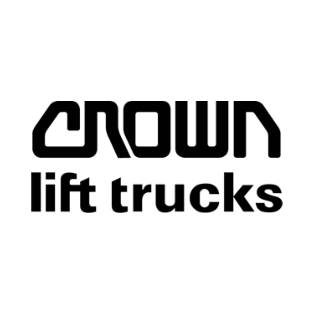 Logotipo preto da Crown Lift Trucks em fundo branco