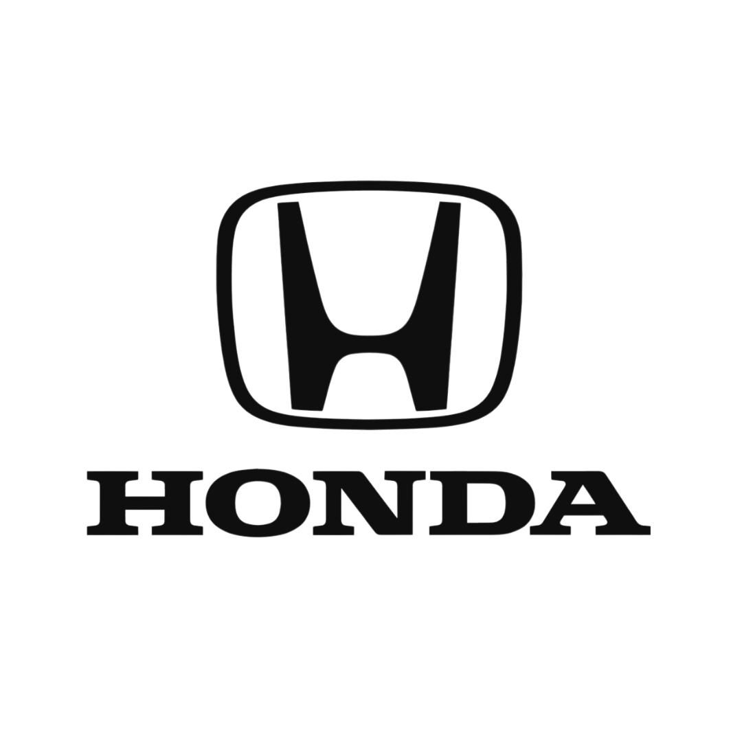 Logotipo da Honda em preto com emblema H estilizado acima da palavra HONDA.