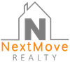 NextMove Realty logo with gray house outline, orange “NextMove,” and gray “REALTY” text