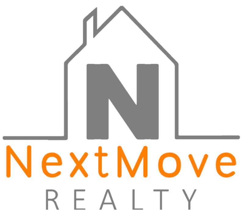 NextMove Realty logo with gray house outline, orange &ldquo;NextMove,&rdquo; and gray &ldquo;REALTY&rdquo; text