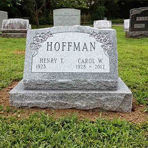 Hoffman gravestone with Henry I. (1925) and Carol W. (1928–2012) in a cemetery