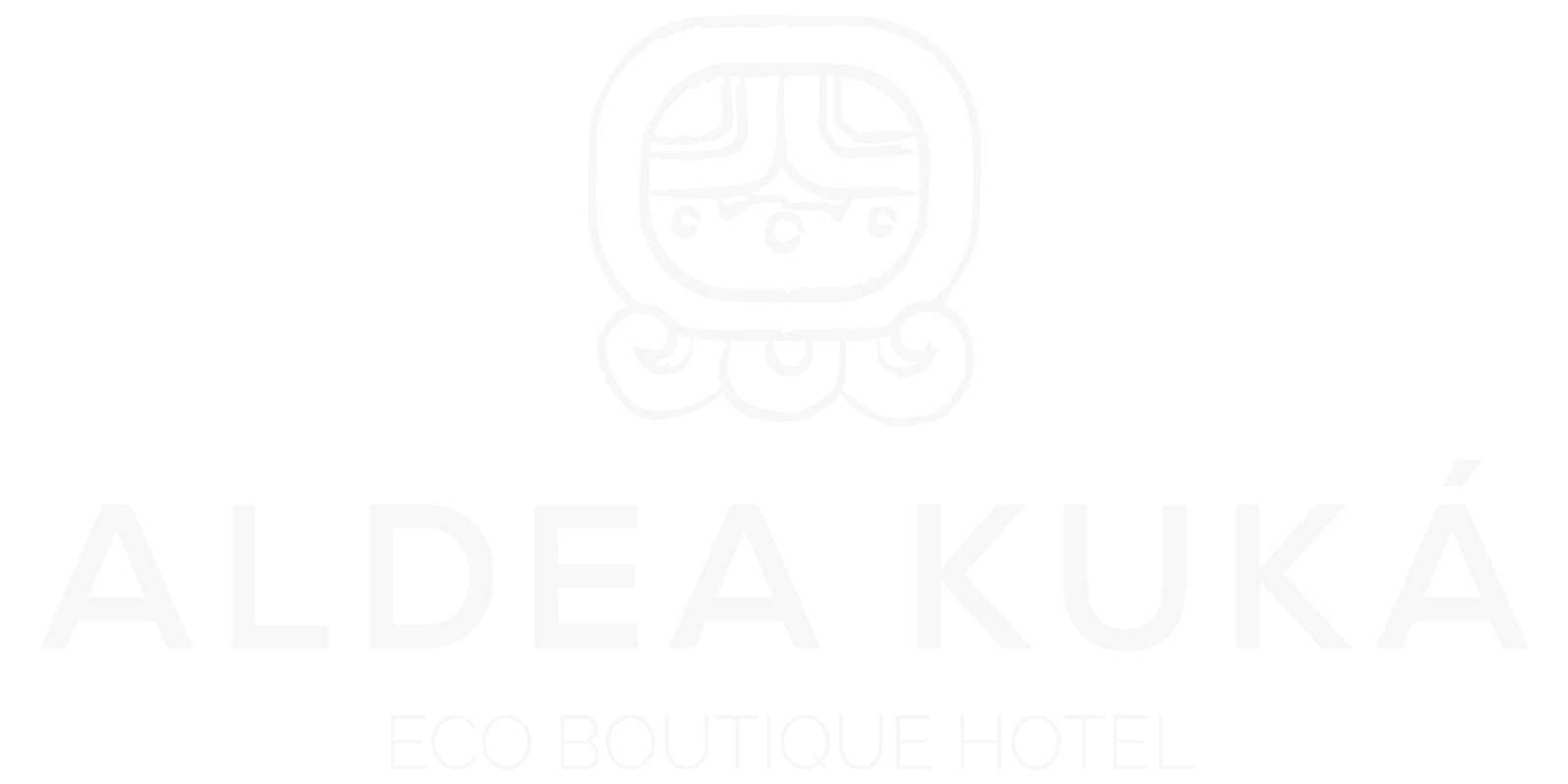 Aldea Kuka logo in white, with a glyph symbol above the name.