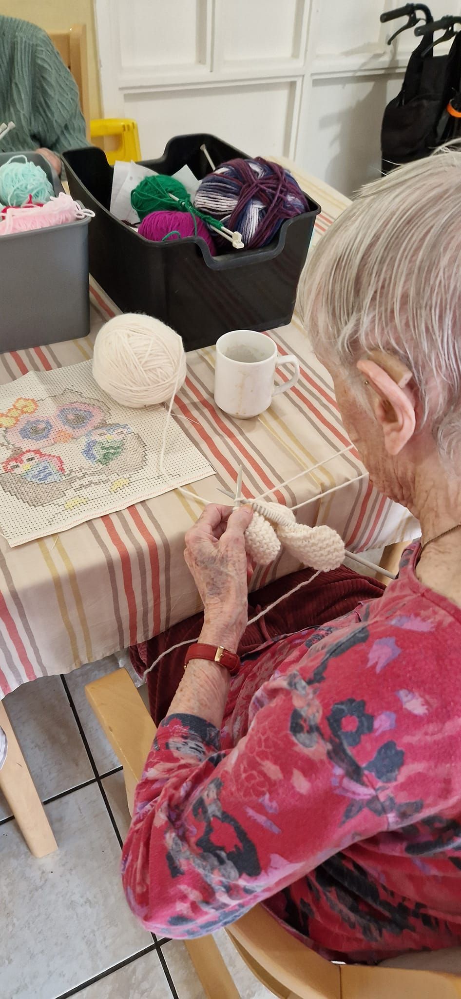 photographs of the Weekly Knitting Club at newford Nursing Home