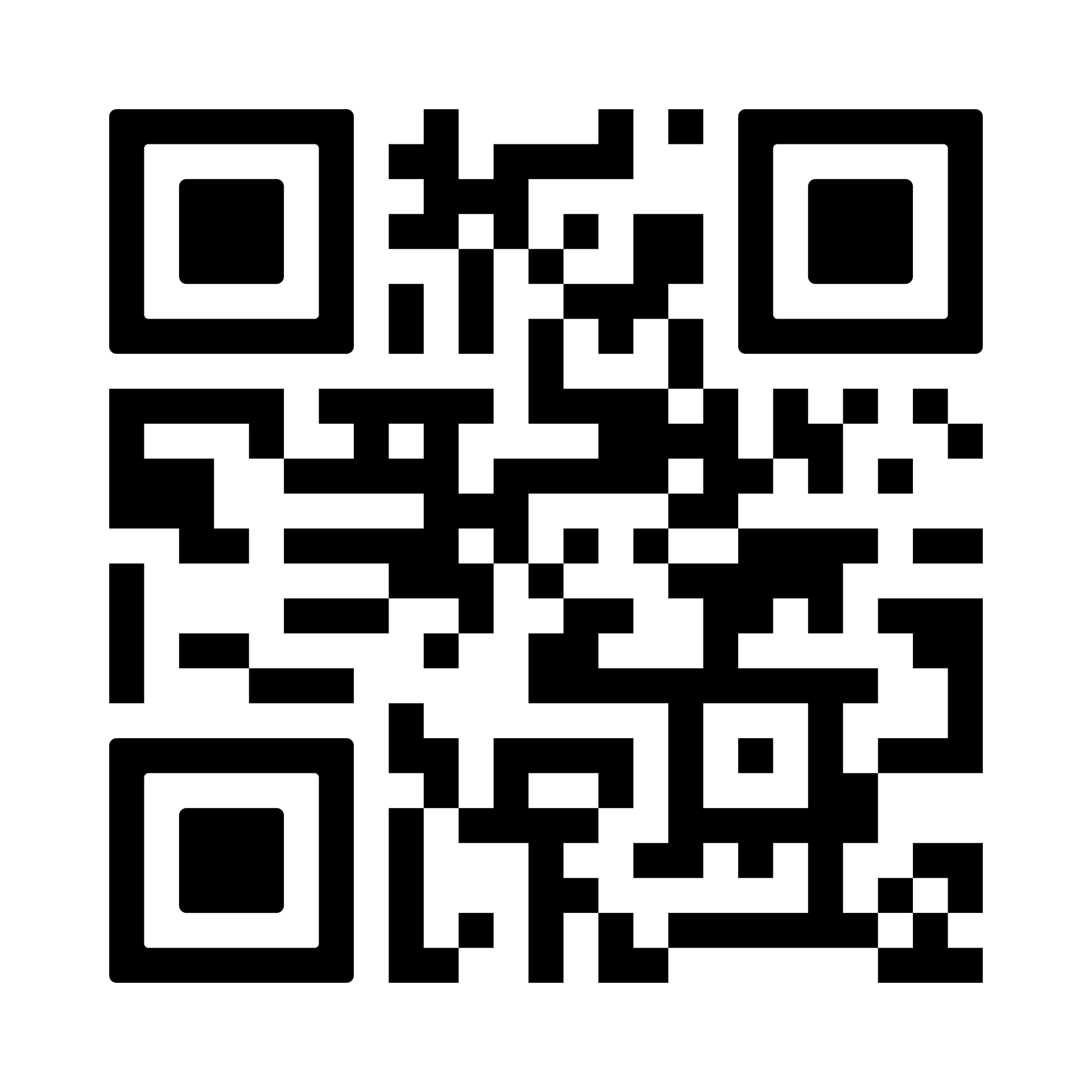 QR code, black and white, containing encoded data.