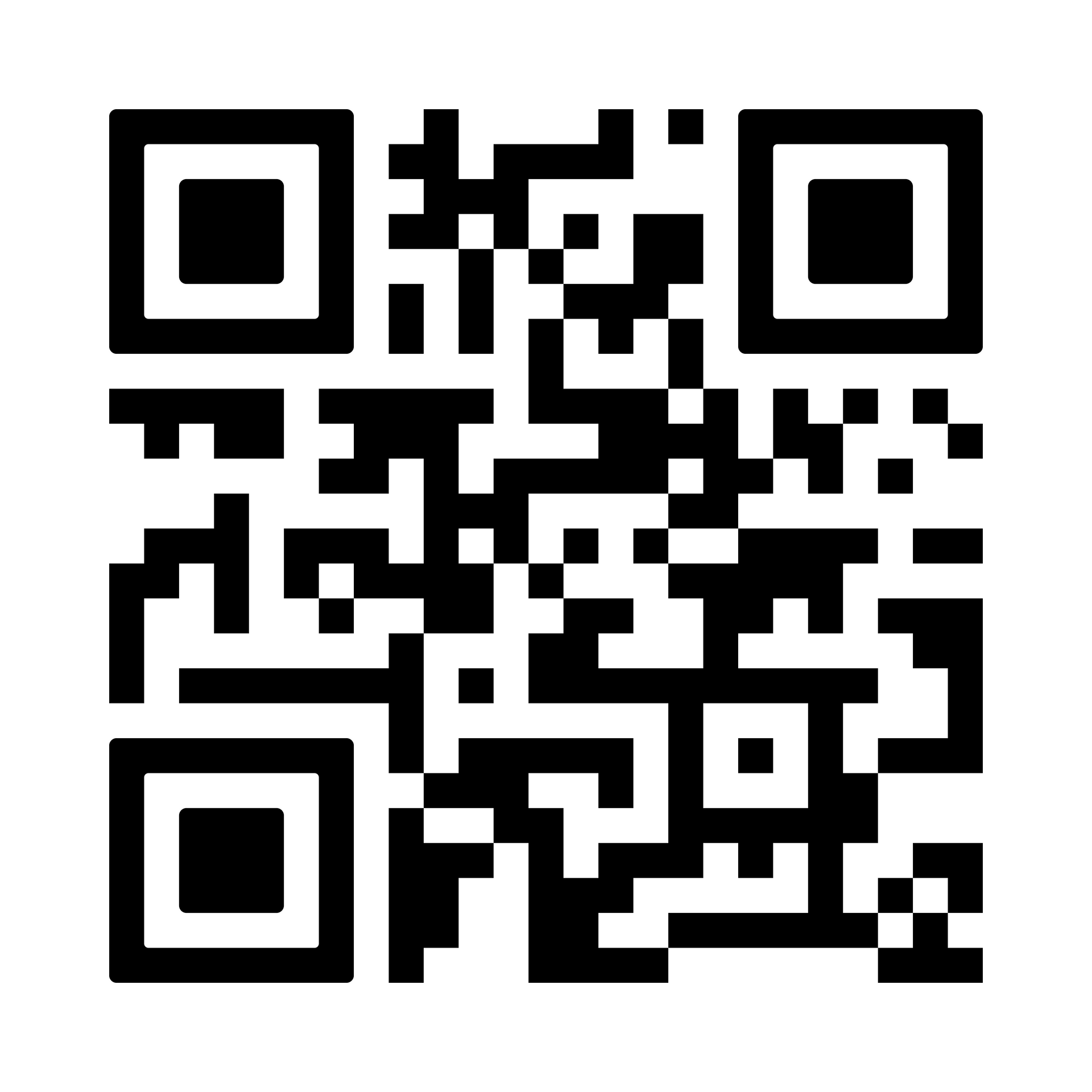 QR code, black and white, containing encoded data.