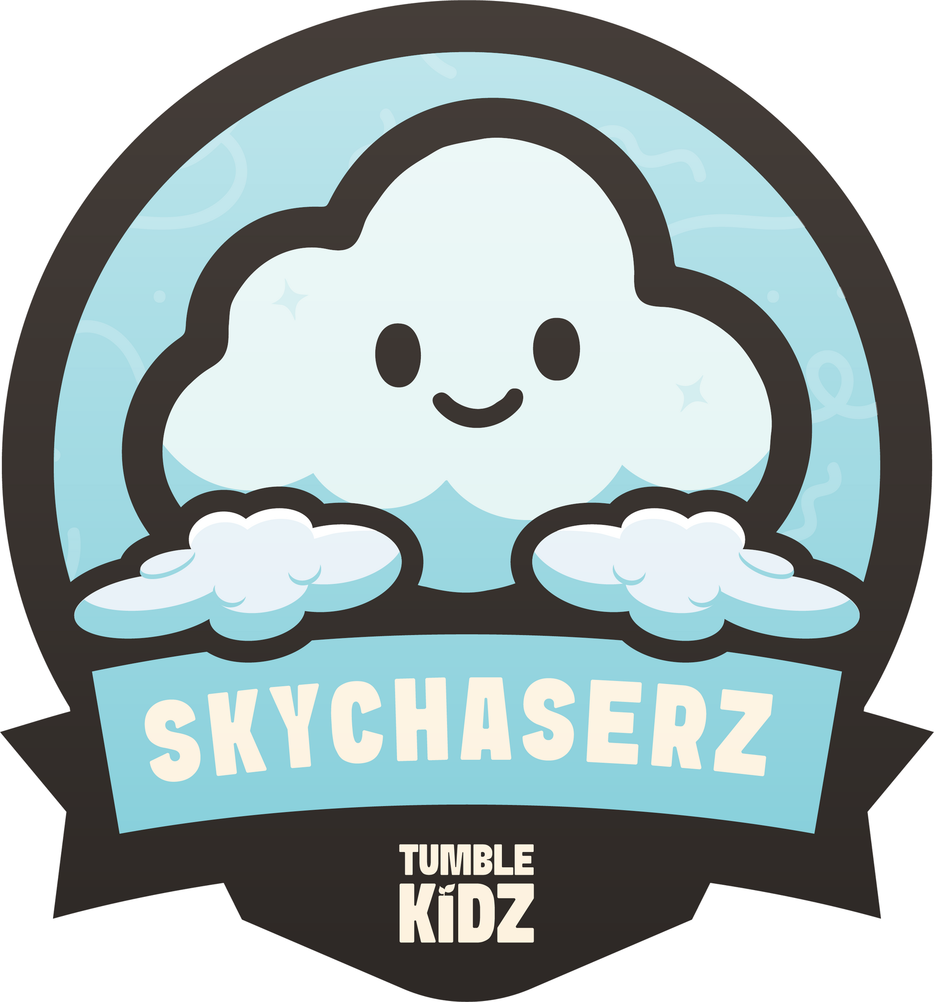 Logo: Cute smiling cloud in a circle with 