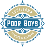 Logo for Poor Boys, serving authentic po'boy sandwichces and cajun cuisine in Denver