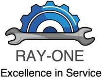 Ray-One logo with blue gear and gray wrench over the slogan “Excellence in Service”
