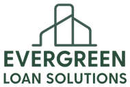 Evergreen Loan Solutions logo with green house icon and bold dark green text