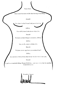 Black-and-white handwritten quote in a human torso outline, signed at the bottom.