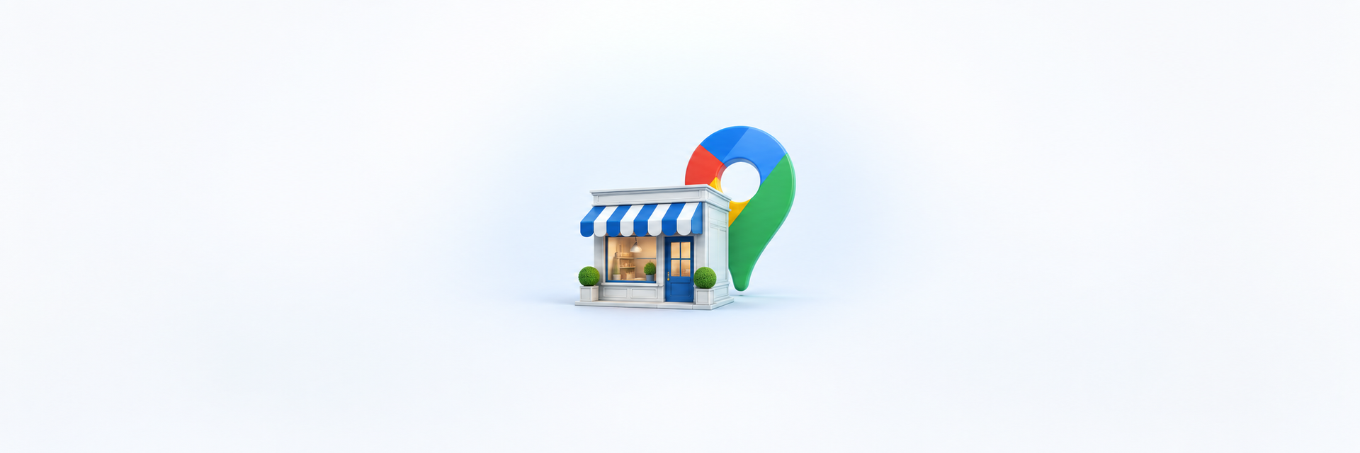 Small shopfront with a map pin, representing a local business on Google.