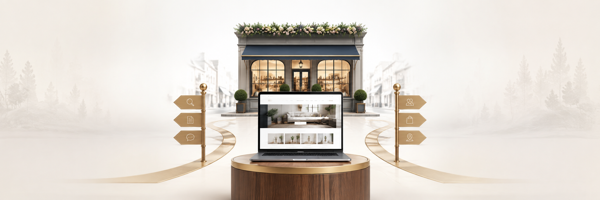 Small Business Website Checklist showing 15 checks alongside desktop and mobile website screens.