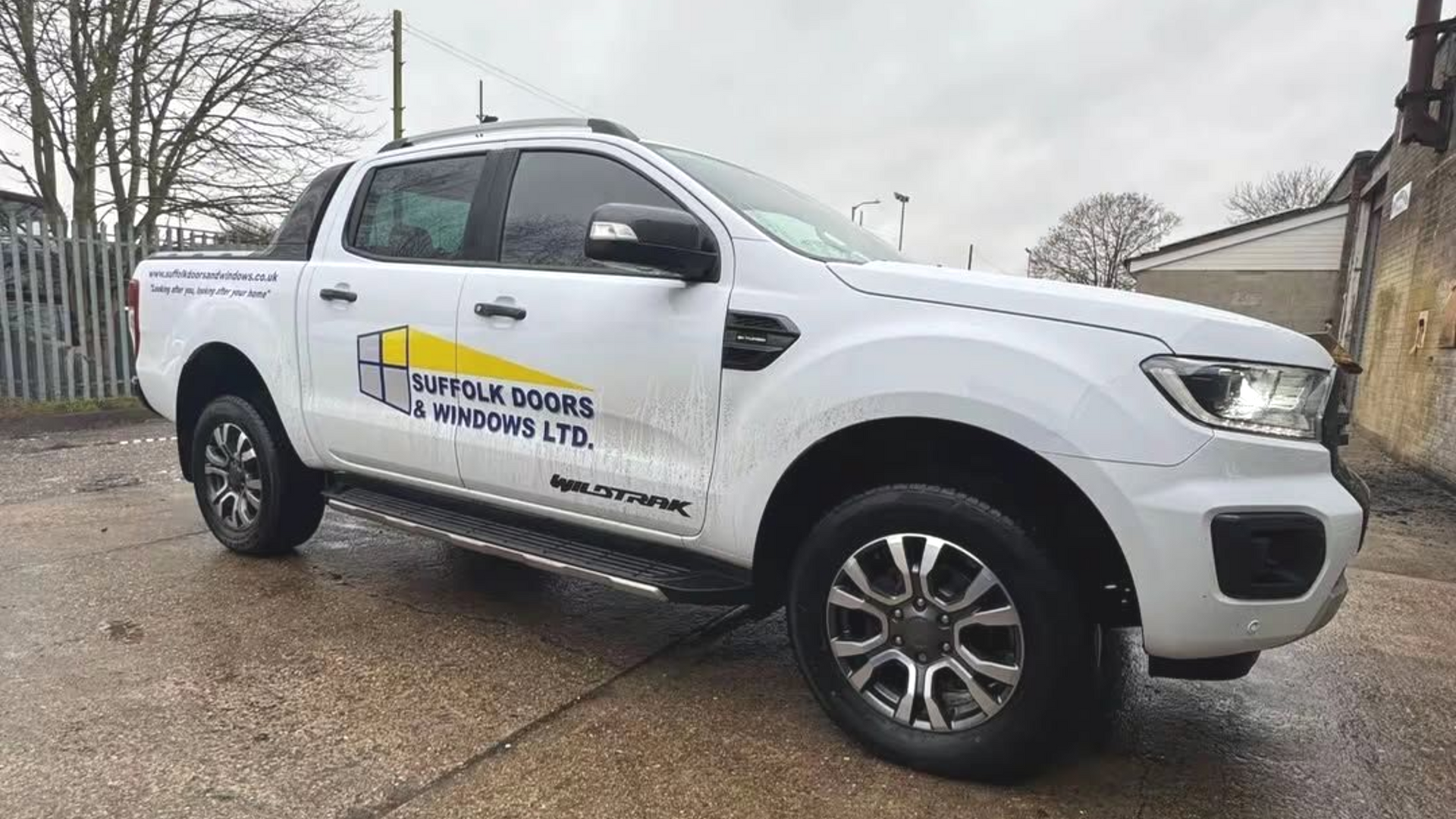 Suffolk doors and windows company van with Darren Frost