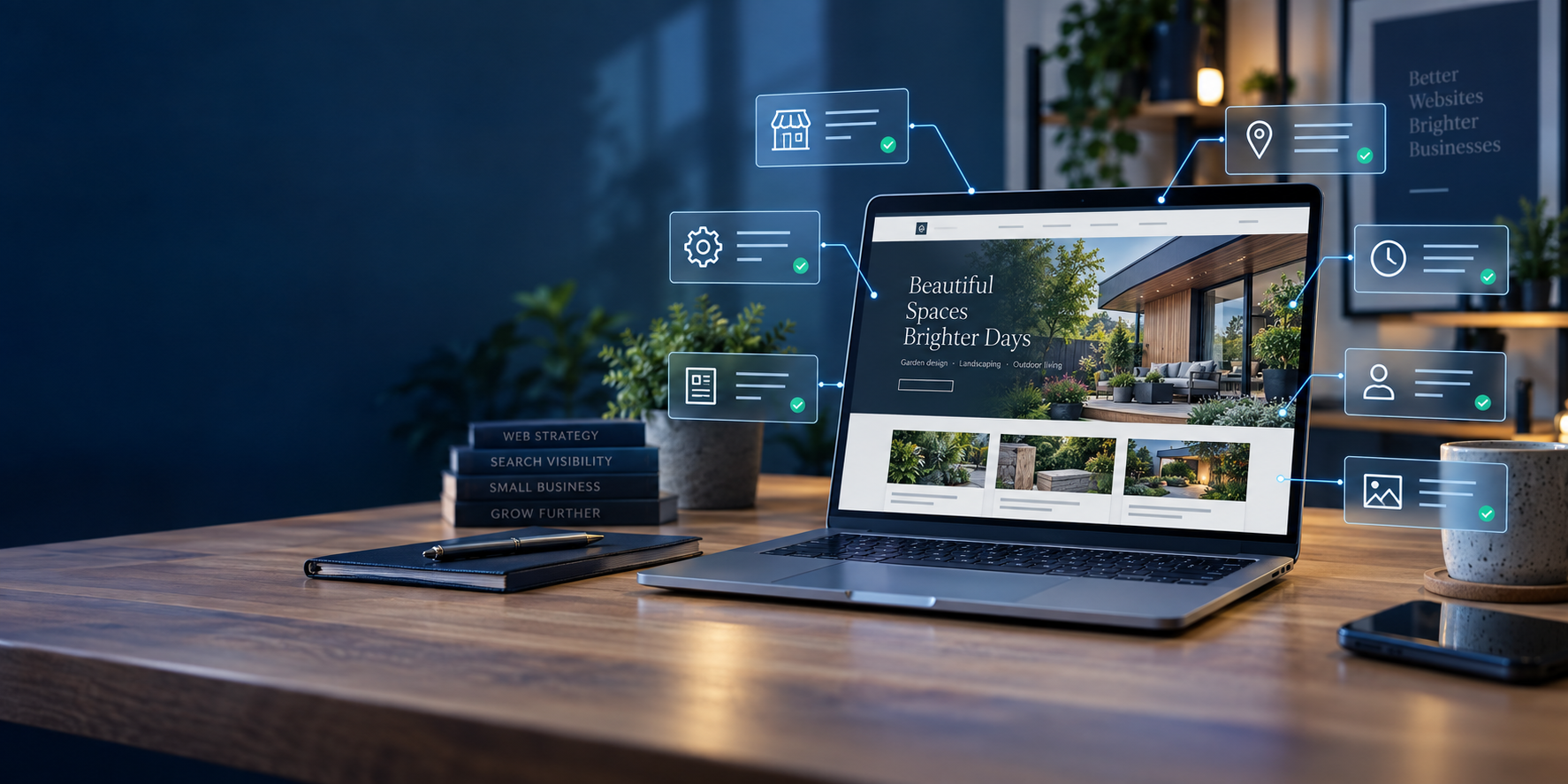 Small business website with structured schema information describing its services, location and cont